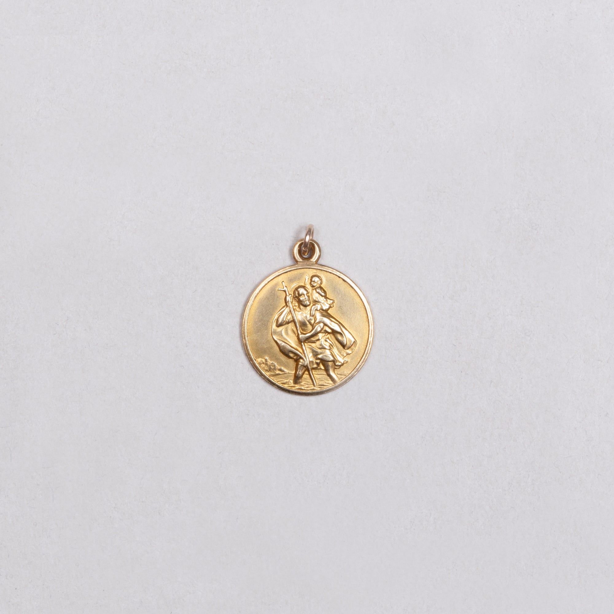 18ct Gold St. Christopher Pendant Charm with Car