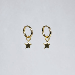 Charmed Hoop Earrings - Stars in Yellow Gold