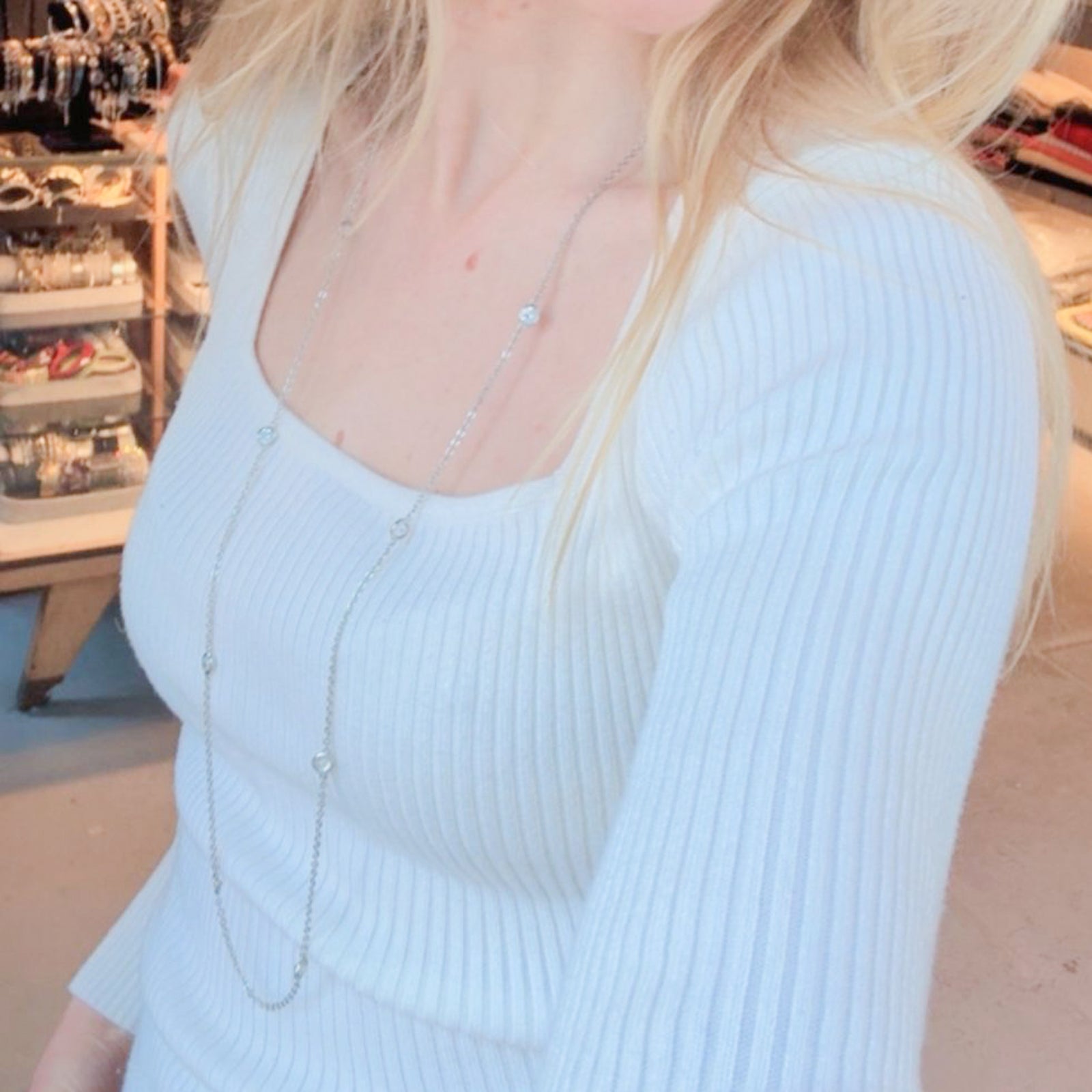 Vintage Givenchy Station Necklace with Rhinestones