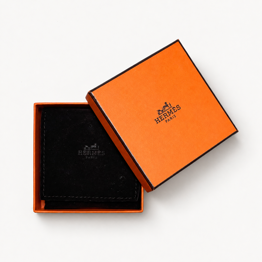 Vintage Hermès Orange & Cream Equestrian Enamel Bangle Bracelet