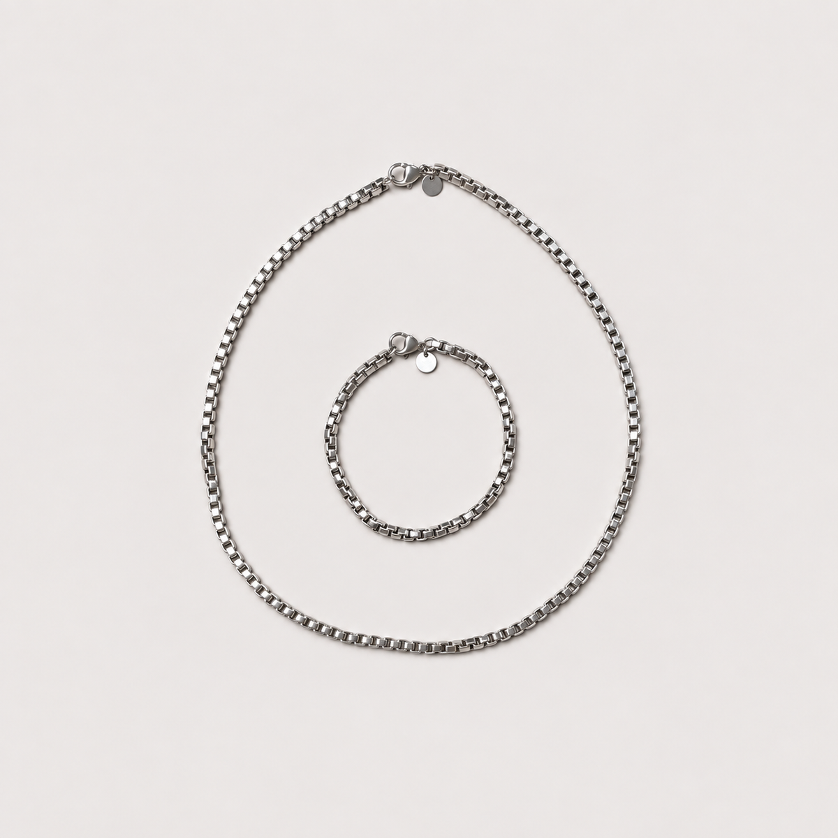 Vintage Tiffany Silver Box Chain Necklace & Bracelet