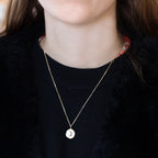 18ct Textured Gold Moon Crescent Charm with Blue Sapphire