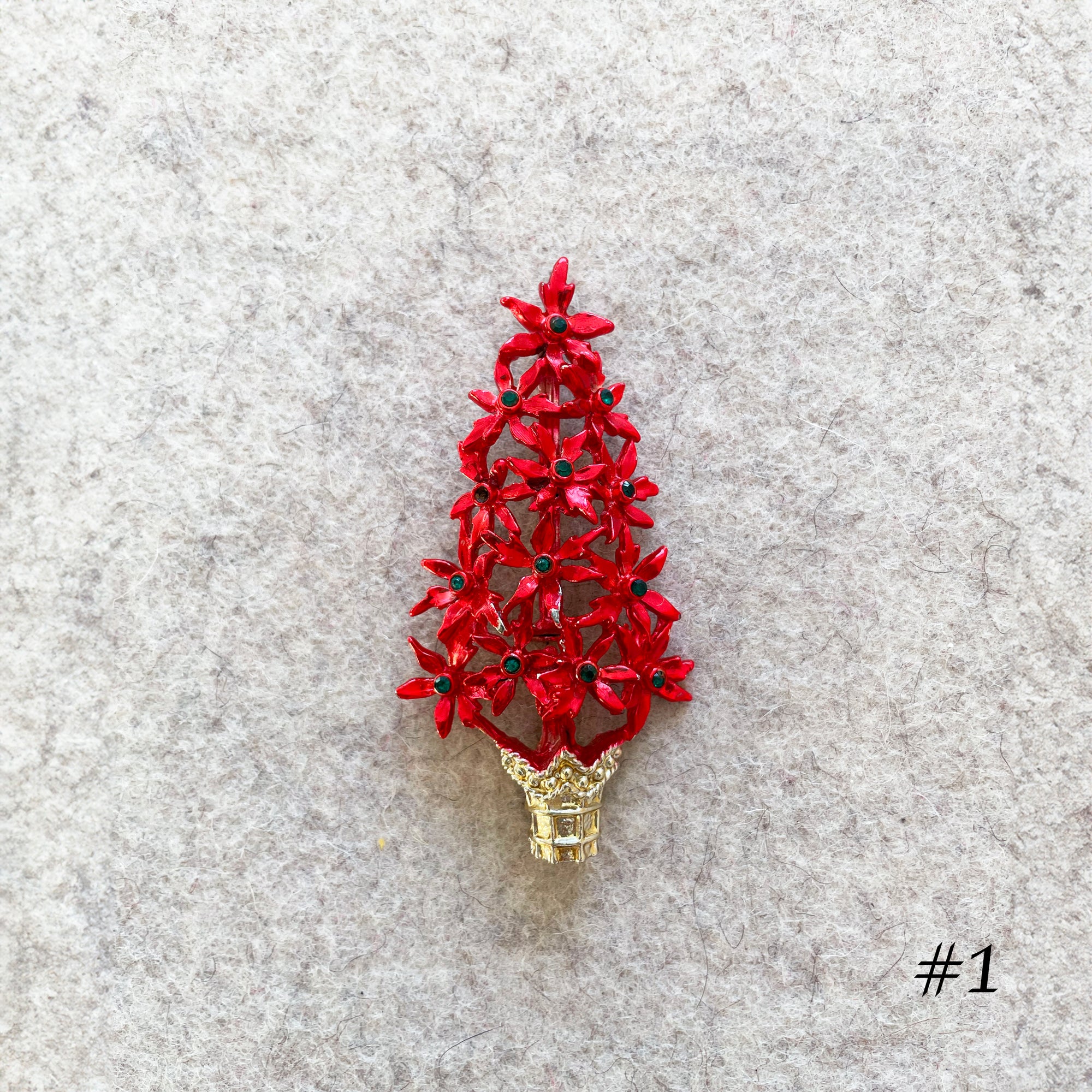 Vintage Christmas Tree Brooches