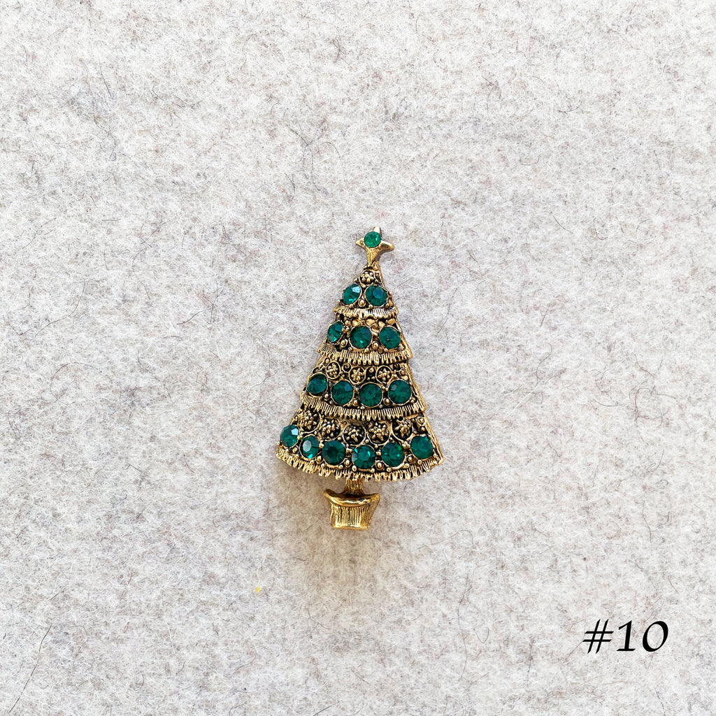 Vintage Christmas Tree Brooches