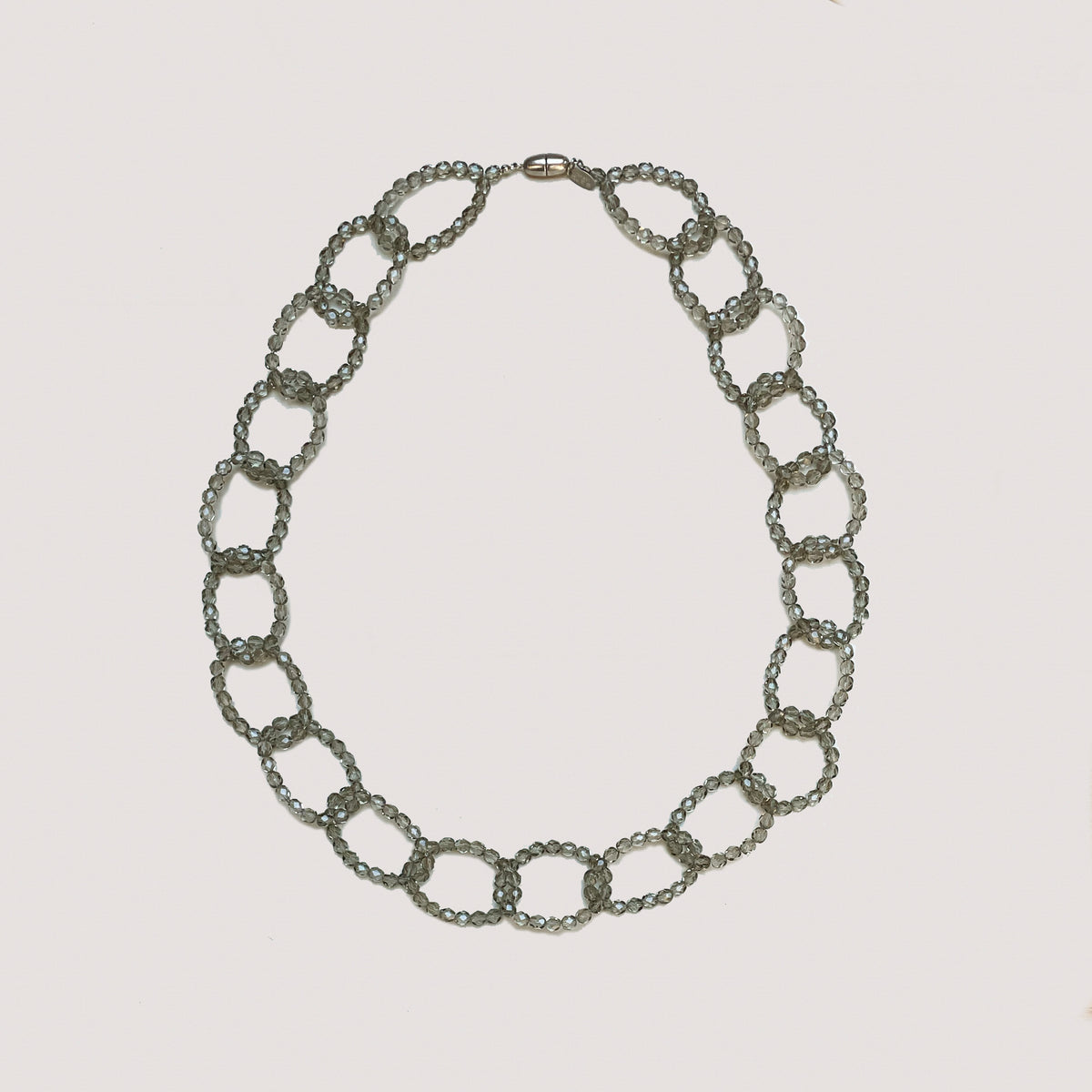 Vintage Murano Glass Necklace in Grey