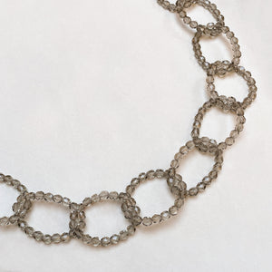 Vintage Murano Glass Necklace in Grey