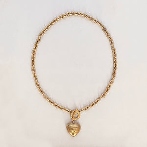 Vintage Givenchy Gold Heart Pendant Necklace
