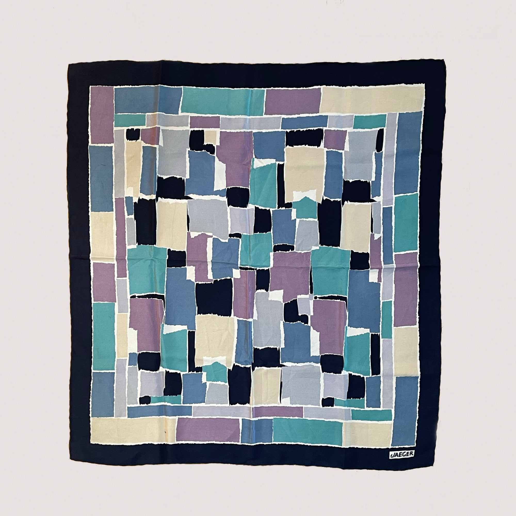 Vintage Jaeger Abstract Patchwork Scarf