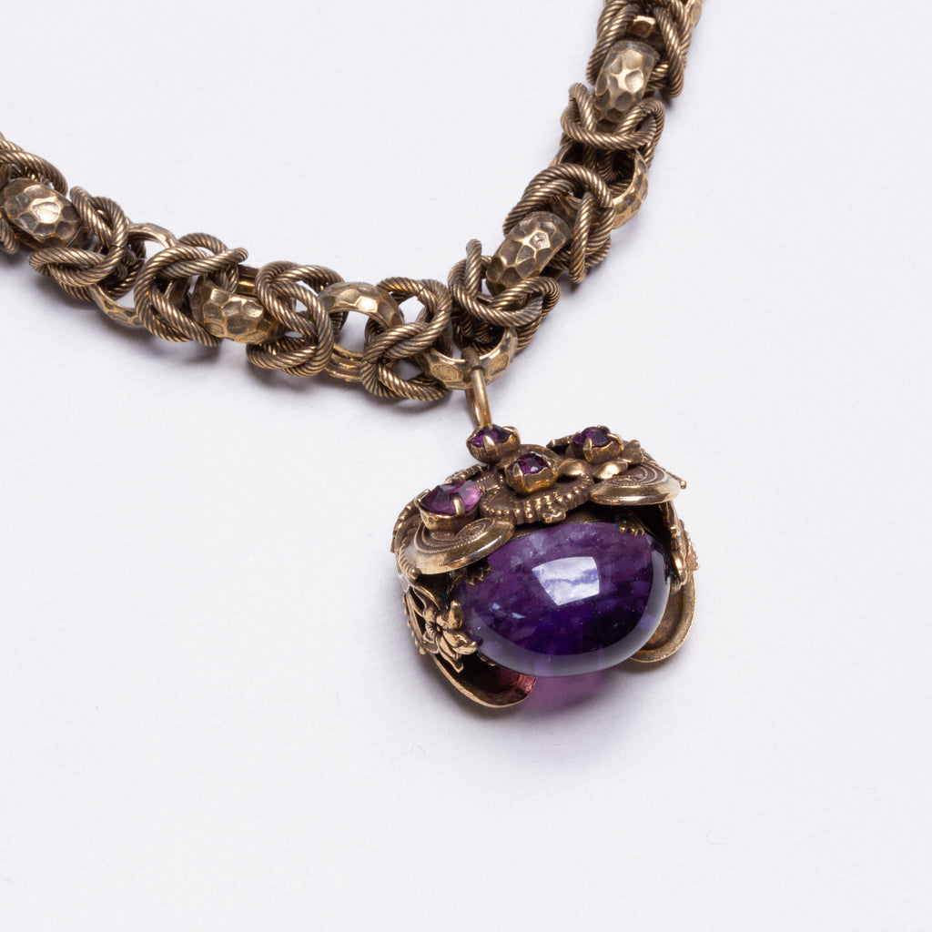 Set of Vintage Costume Gold Necklace and Bracelet