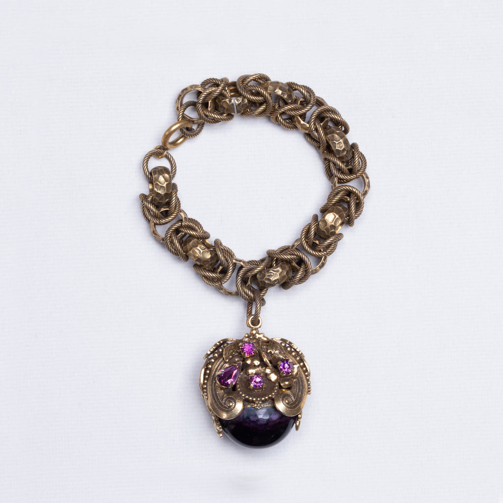 Set of Vintage Costume Gold Necklace and Bracelet