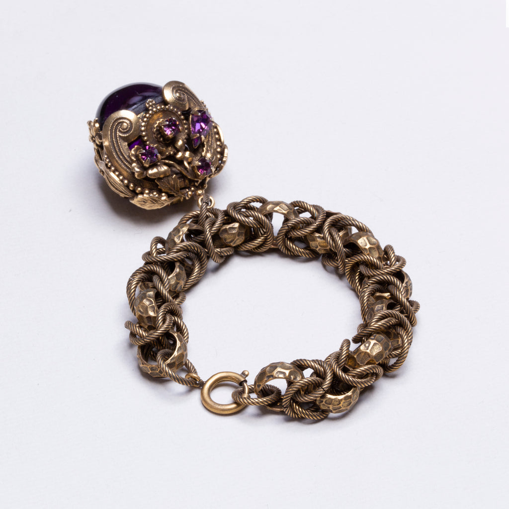 Set of Vintage Costume Gold Necklace and Bracelet