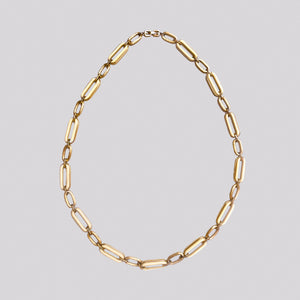 Vintage Givenchy Gold Chain Necklace with White Enamel