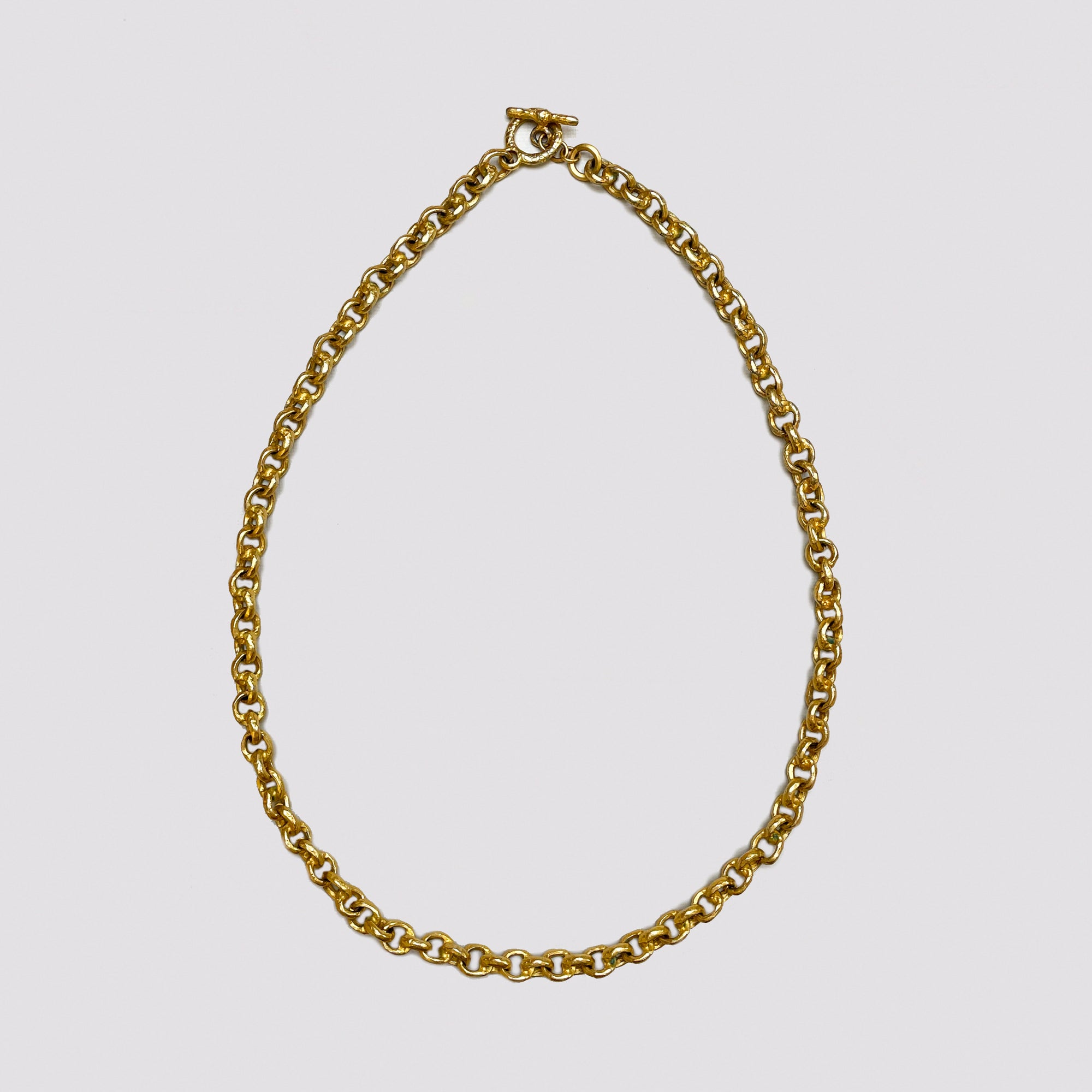 Vintage Charles Jourdan Textured Gold Chain Necklace