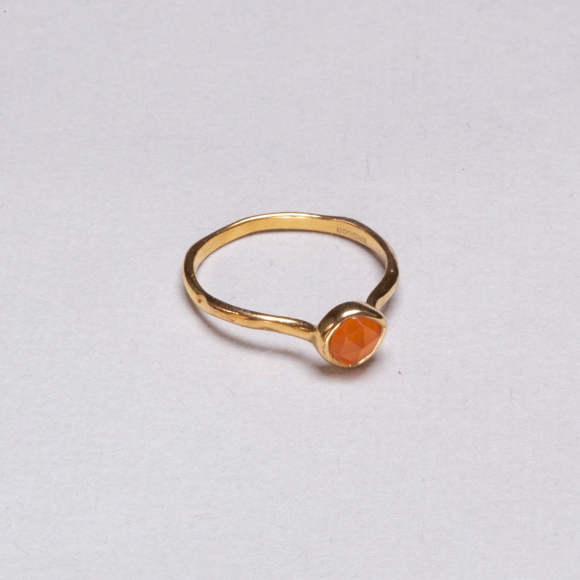 Vintage Monica Vinader Gold-plated Ring with Orange Carnelian