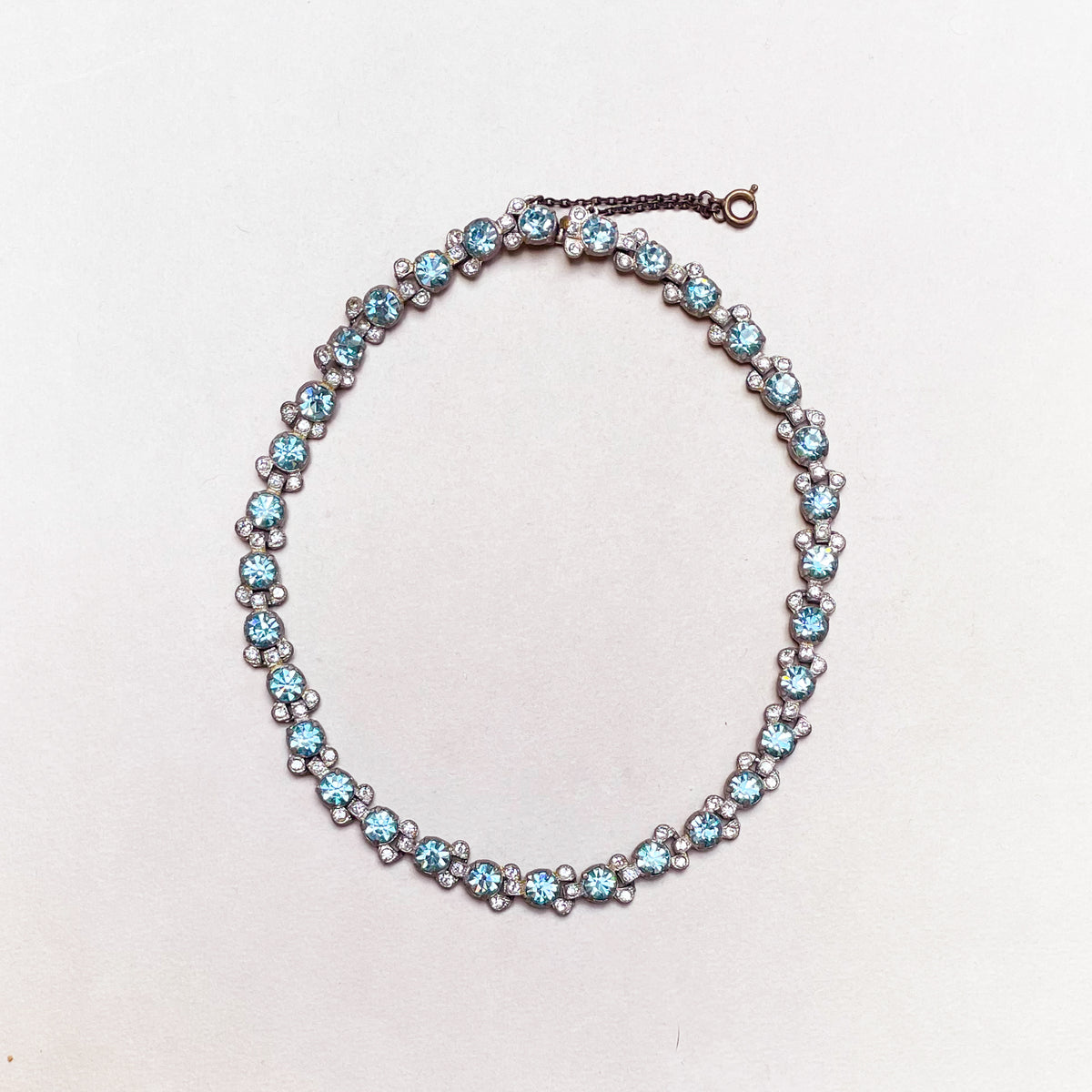 1930s Vintage Blue Crystal Necklace