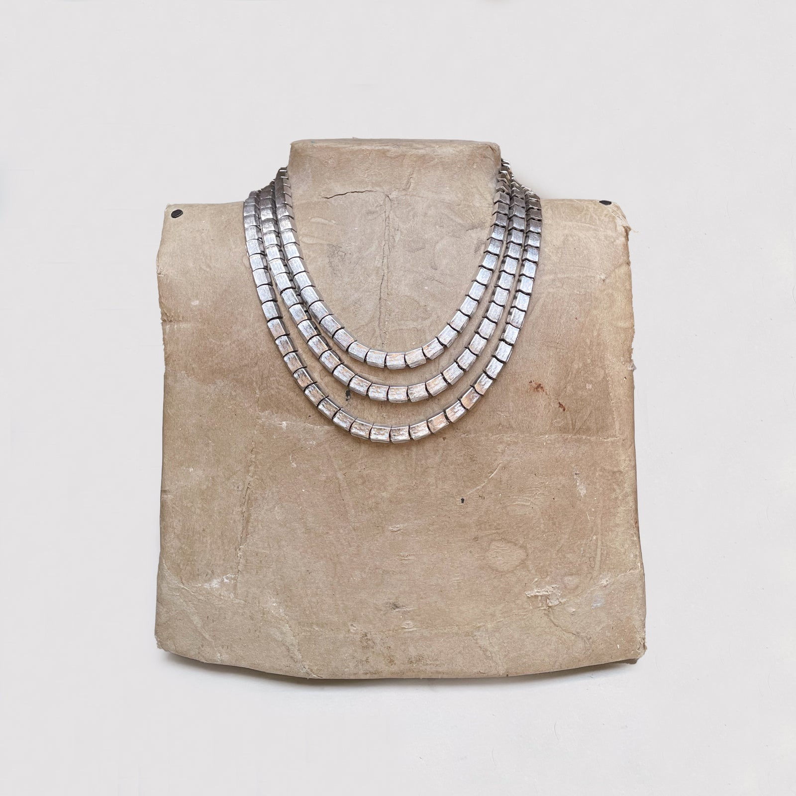 Vintage Kramer Silver-Tone Triple Strand Necklace