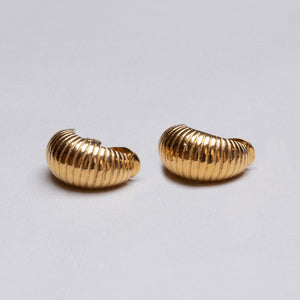 Vintage Monet Striped Gold Clip-on Earrings