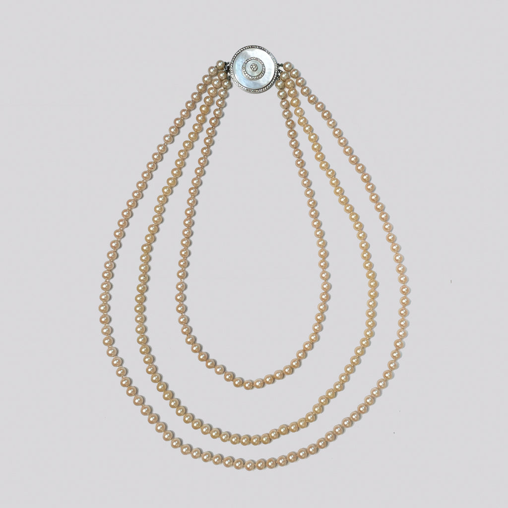Vintage Givenchy Three-strand Pearl Necklace
