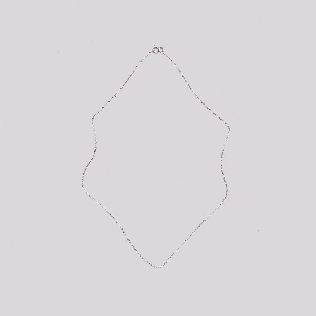 9ct White Gold Plain Chain Necklace