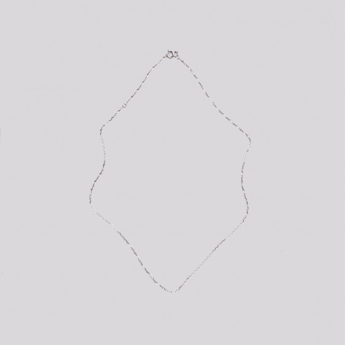 9ct White Gold Plain Chain Necklace