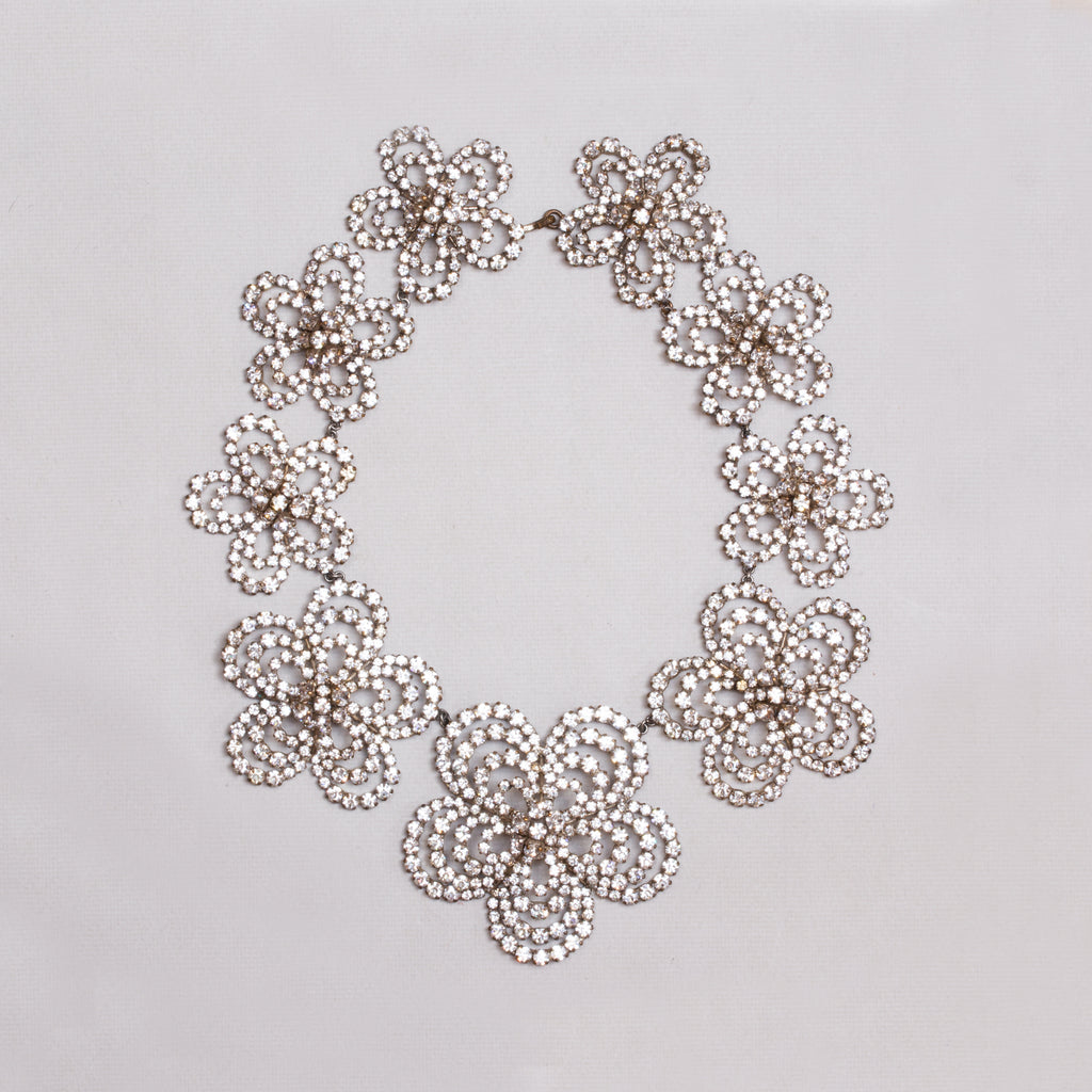 Vintage 1950s Flower Paste Necklace