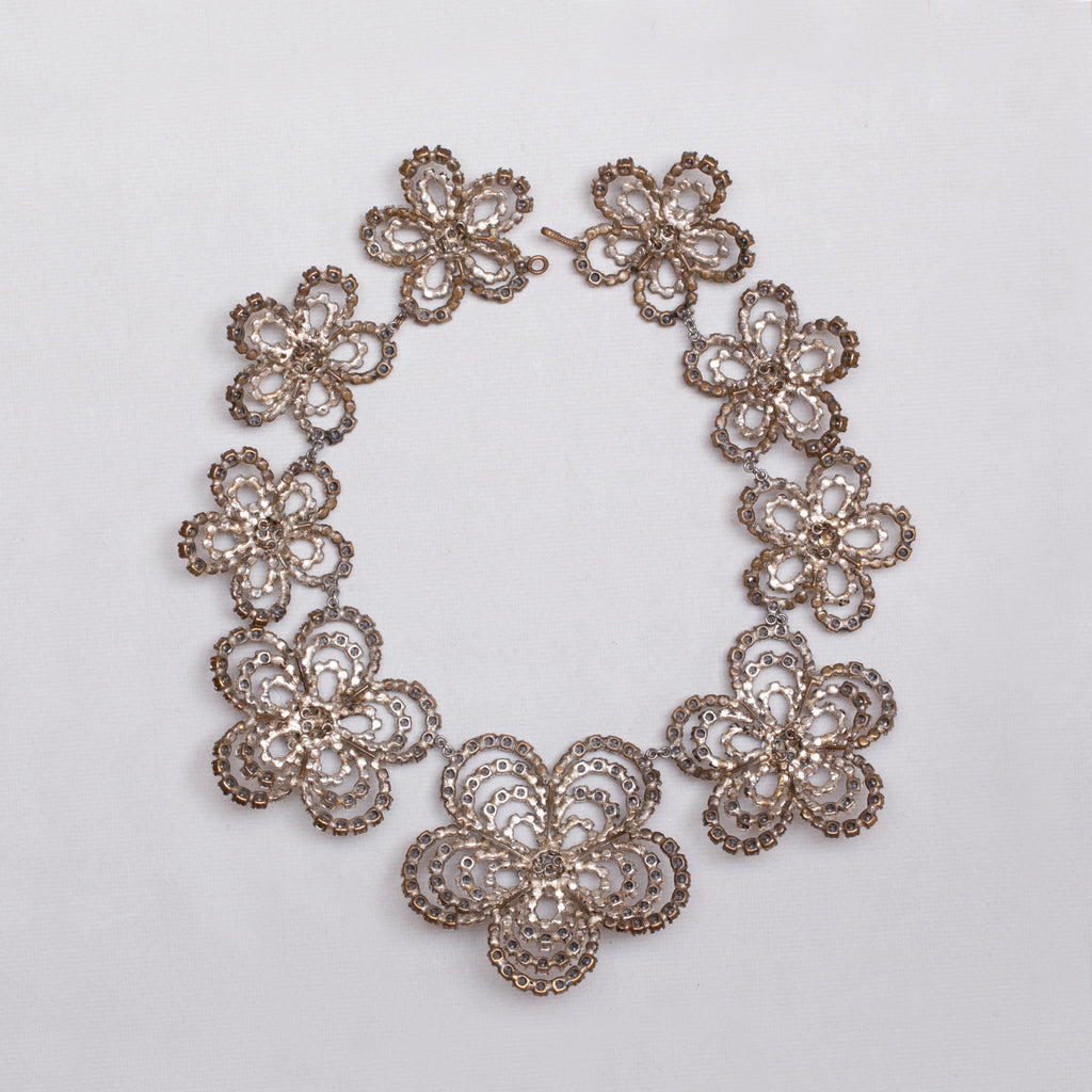 Vintage 1950s Flower Paste Necklace