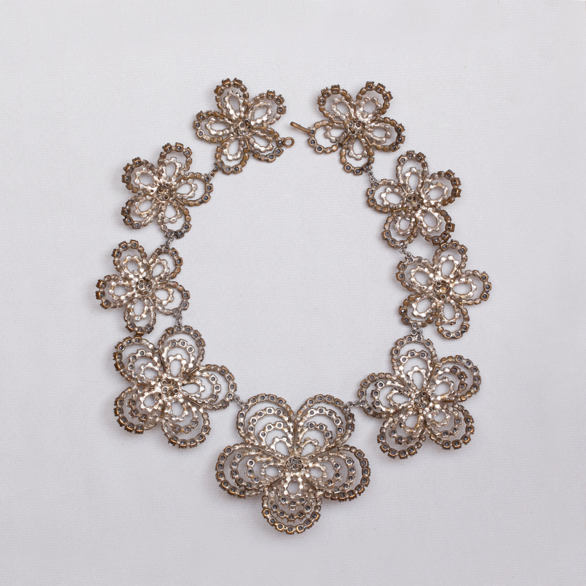Vintage 1950s Flower Paste Necklace