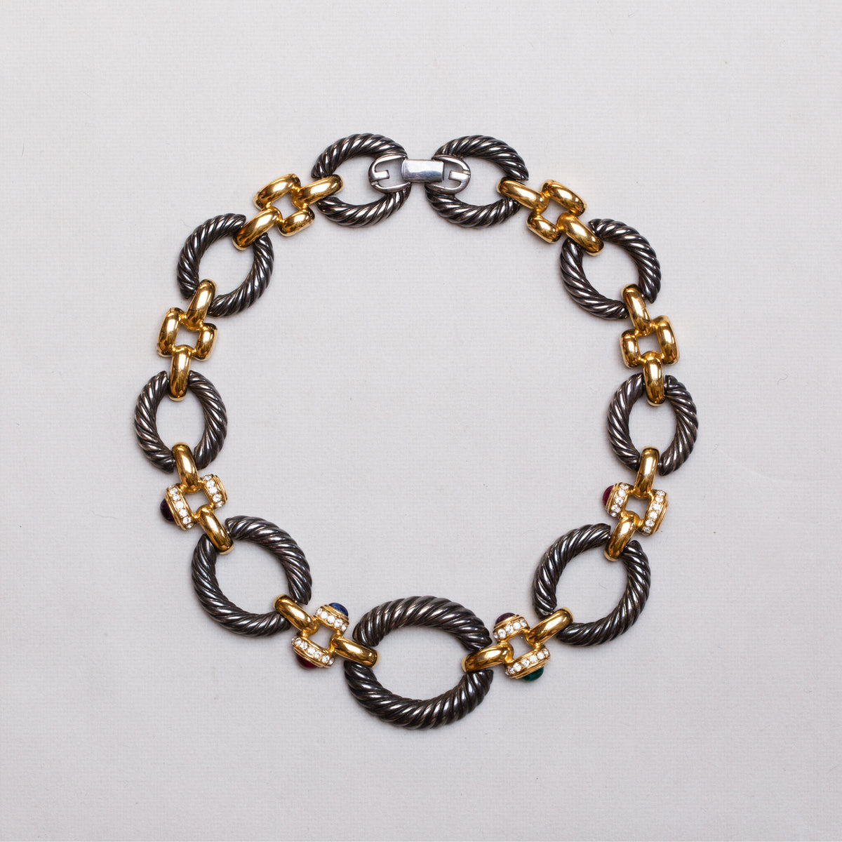 Vintage Gold and Black Chain Necklace
