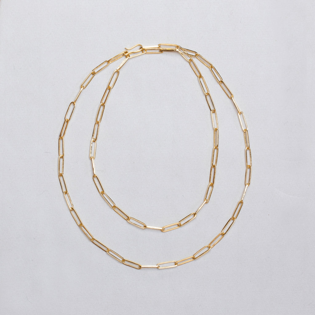Gold and Silver Paperclip Chain Necklace #2
