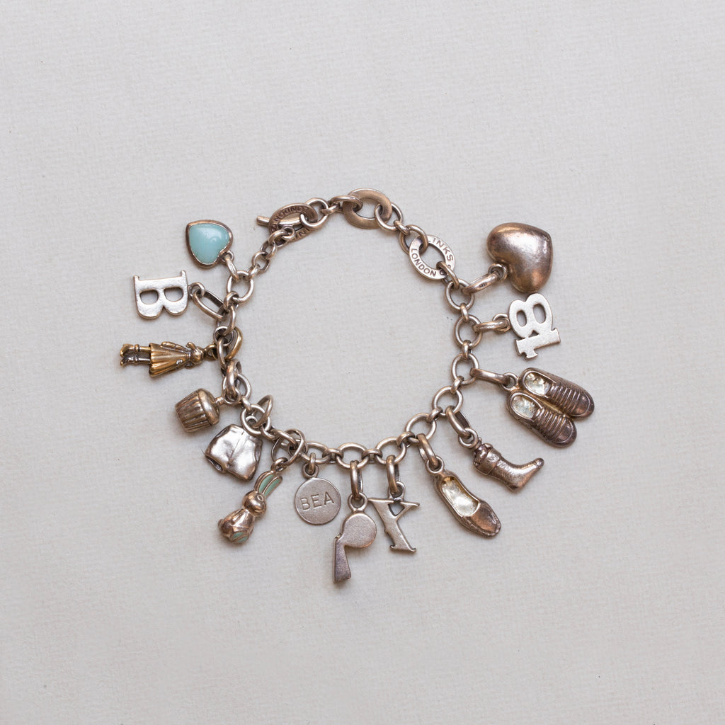 Vintage Links of London Sterling Silver Chain Bracelet with Charms
