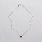 Vintage Pomellato White Gold Necklace with Garnet and Diamonds