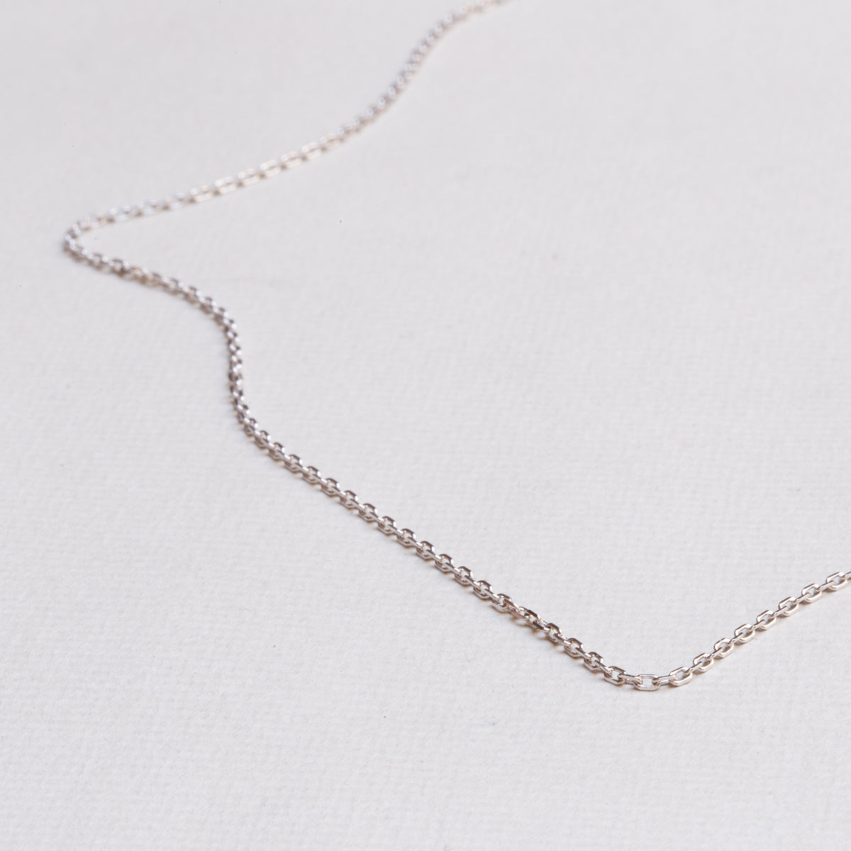 9ct White Gold Plain Chain Necklace