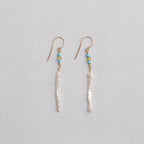 Peridot, Turquoise & Stick Pearls Drop Earrings