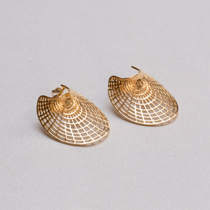 Fan Gold Earrings