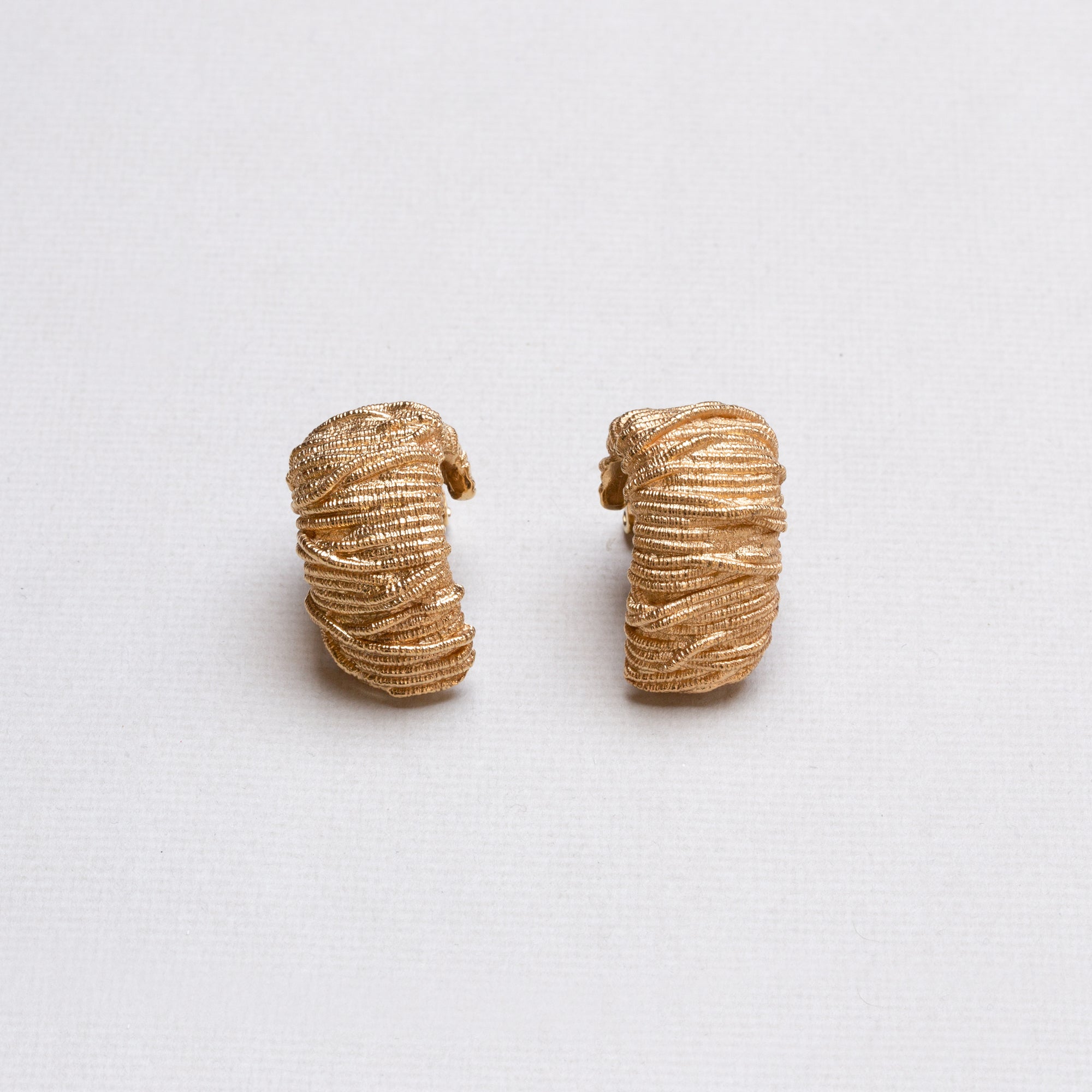 Vintage Christian Dior Textured Gold Clip-on Earrings