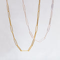 Gold and Silver Paperclip Chain Necklace #1