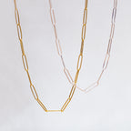 Gold and Silver Paperclip Chain Necklace #1