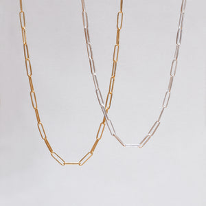 Gold and Silver Paperclip Chain Necklace #2