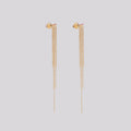 Gold-plated Silver Tassel Stud Earrings with Garnet