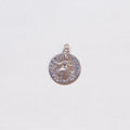 Vintage Sterling Silver Madonna Charm Pendant with Sapphires