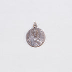 Vintage Sterling Silver Madonna Charm Pendant with Sapphires