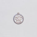 Vintage Sterling Silver Dragon Charm Pendant with Sapphires