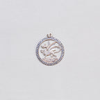 Vintage Sterling Silver Dragon Charm Pendant with Sapphires