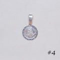 Vintage Silver St. Christopher Charm Pendant with Sapphires #4