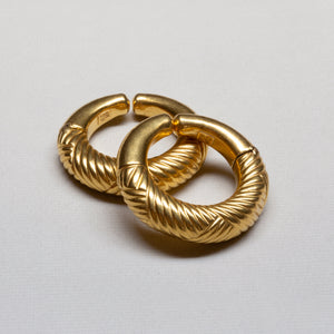 Chunky 18ct Gold Hoop Clip-on Earrings