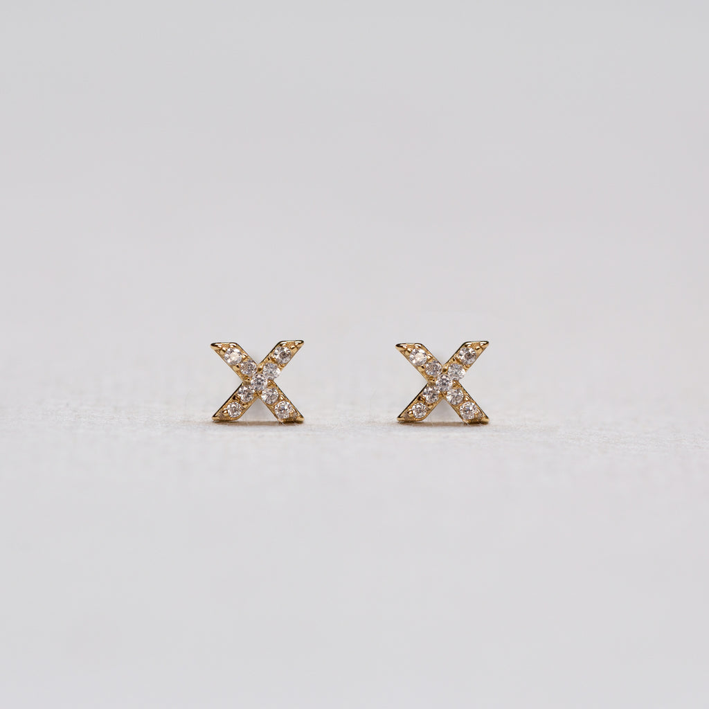Gold-plated Kiss Stud Earrings