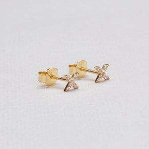 Gold-plated Kiss Stud Earrings