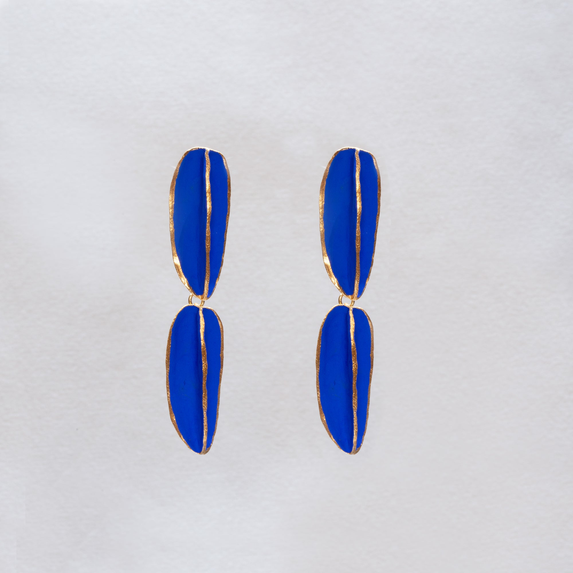 Pop-in Blue Gold-plated Earrings - Double