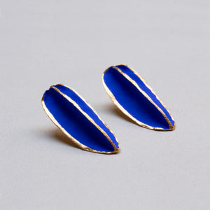 Pop-in Blue Gold-plated Earrings - Single