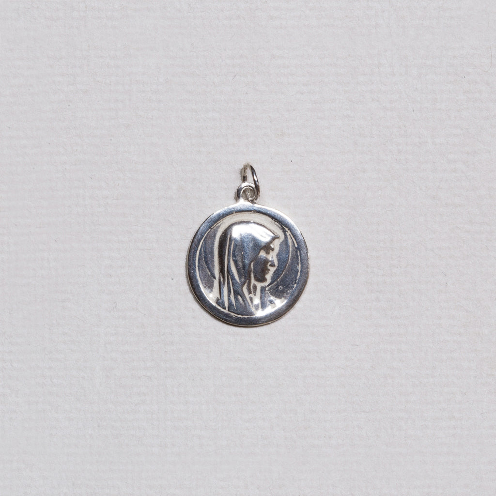Vintage Sterling Silver Madonna Charm Pendant